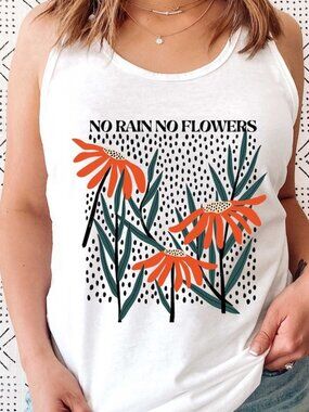 Flower Tank Top – Wildflower Aesthetic Floral Graphic Tank